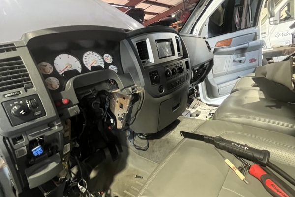 Image: Steering Repair on Auto. Steering wheel removed from vehicle.